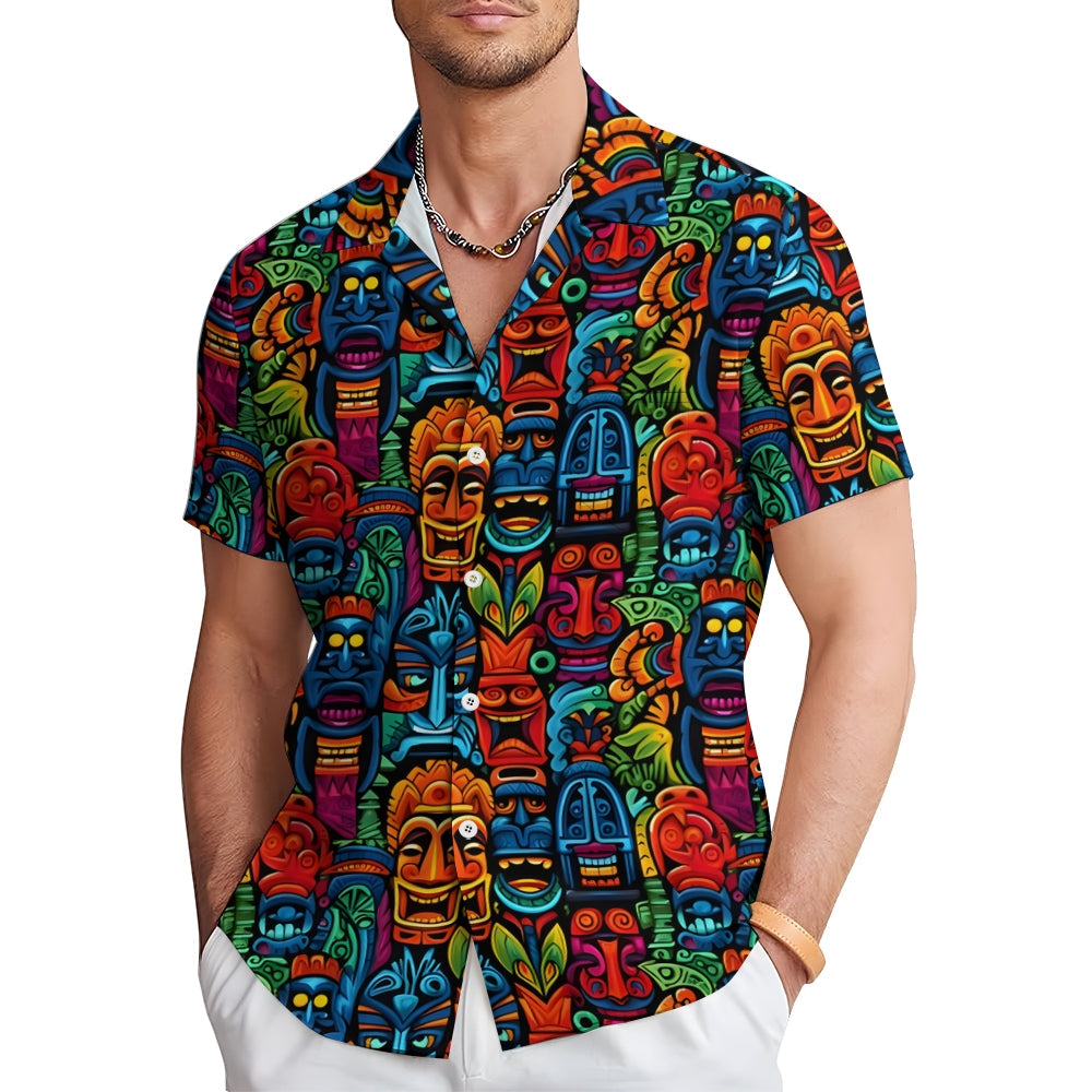 Art Casual Short Sleeve Shirt-Vacay Outfit