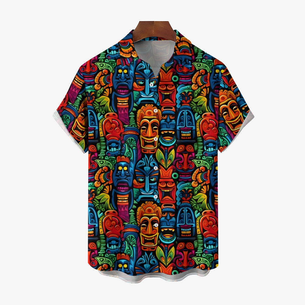 Art Casual Short Sleeve Shirt-Vacay Outfit
