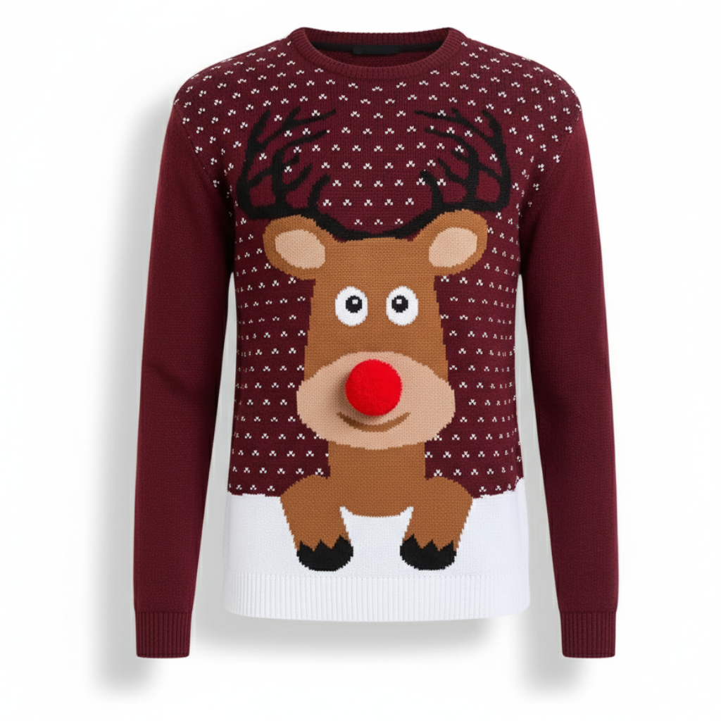 Ugly Christmas Sweater With Santa Design Print