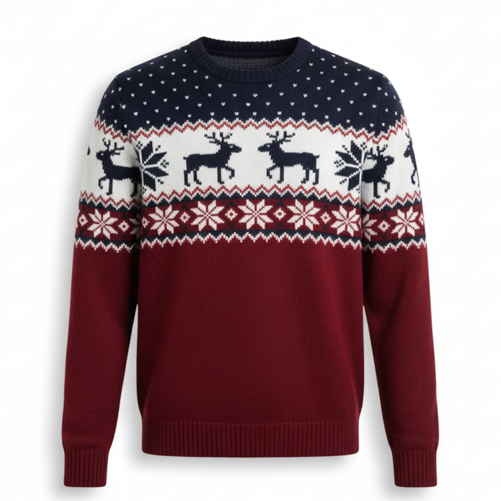 Ugly Christmas Sweater With Santa Design Print