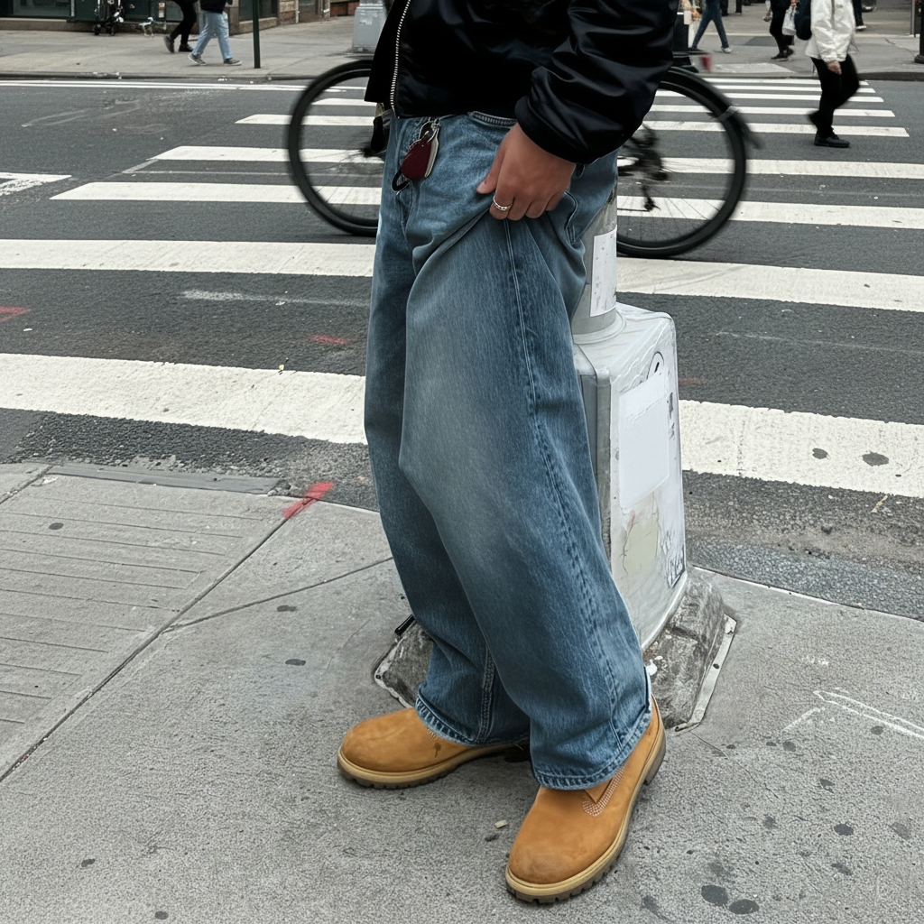 Retro Loose Fit Denim Jeans With Casual Style For Men