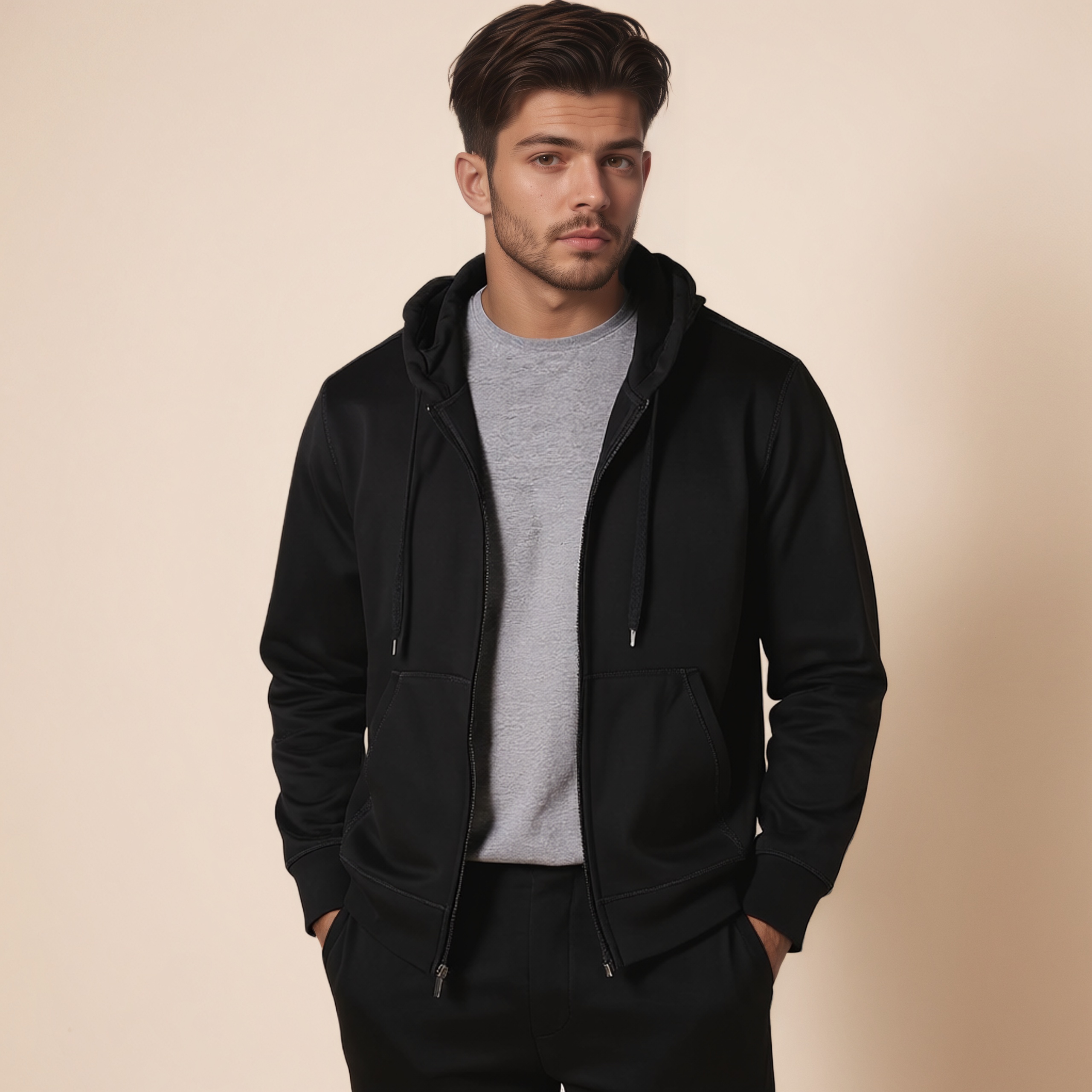 Essentials Zip Up Fleece Hoodie for Men