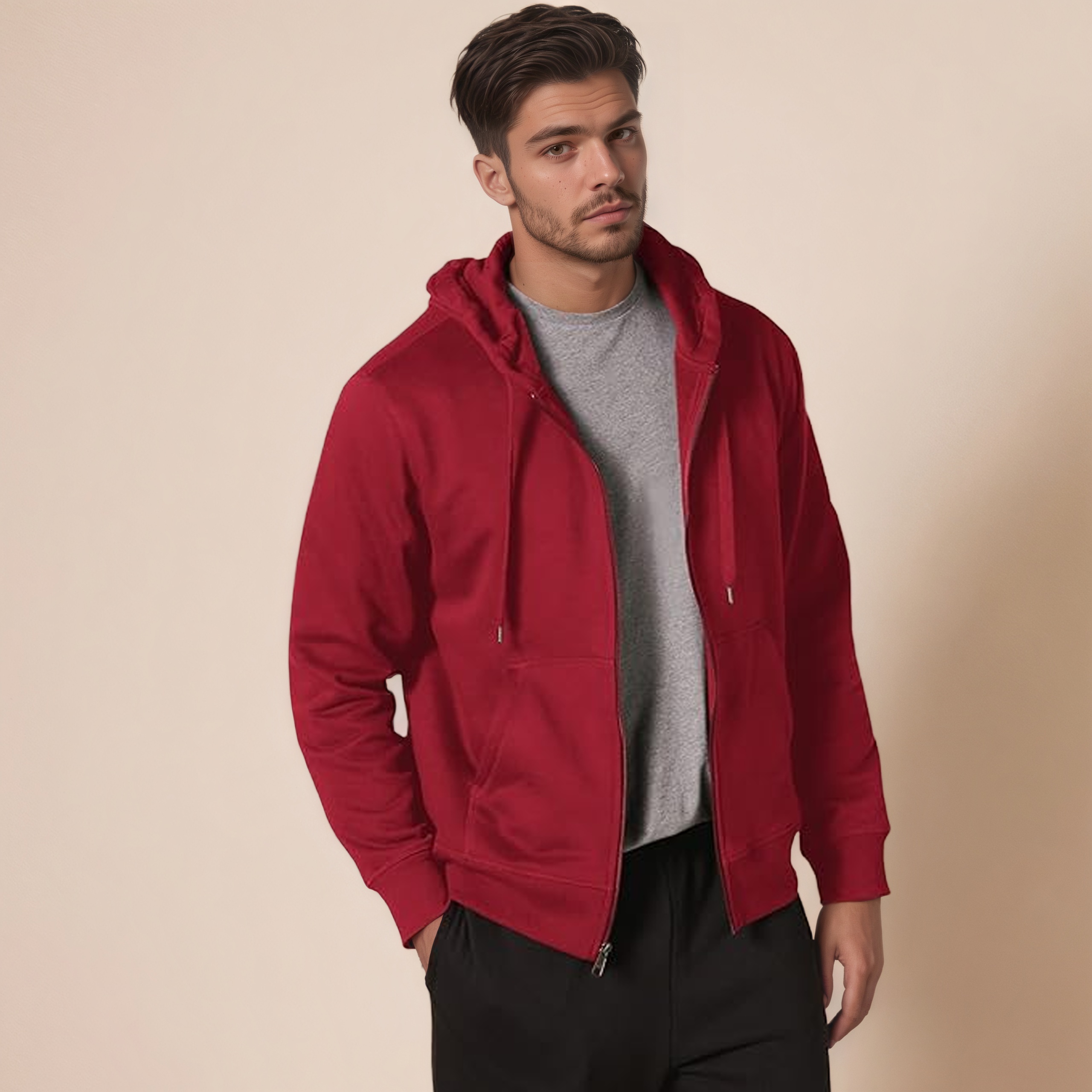 Essentials Zip Up Fleece Hoodie for Men