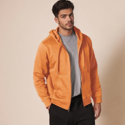 Essentials Zip Up Fleece Hoodie for Men