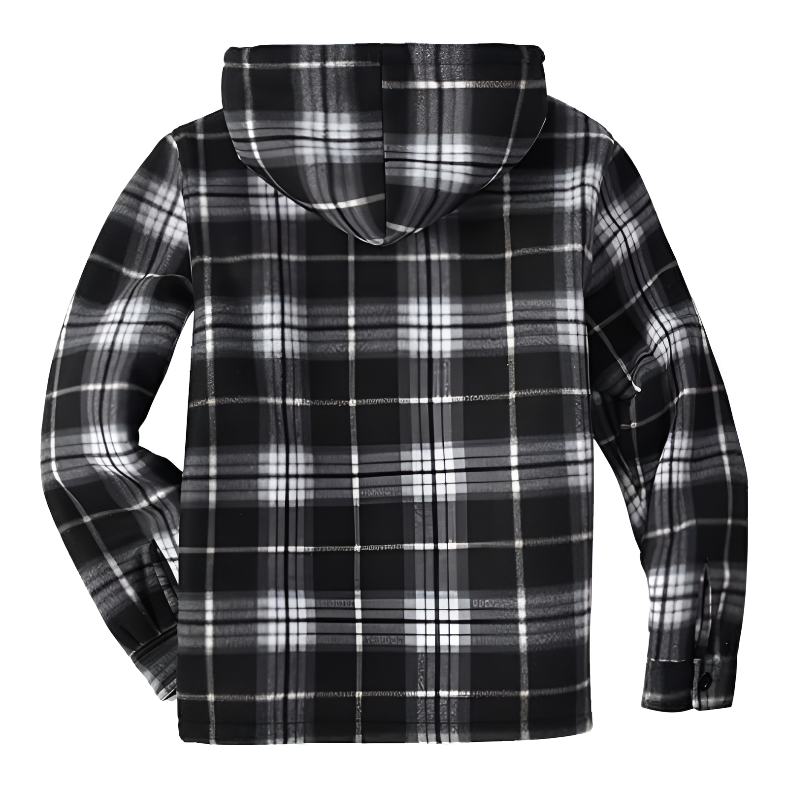 Men Flannel Hooded Jacket Fleece Sherpa Lined Plaid Shirts Jackets Zip Up Sweatshirt Hoodies for Men with 4 Pockets