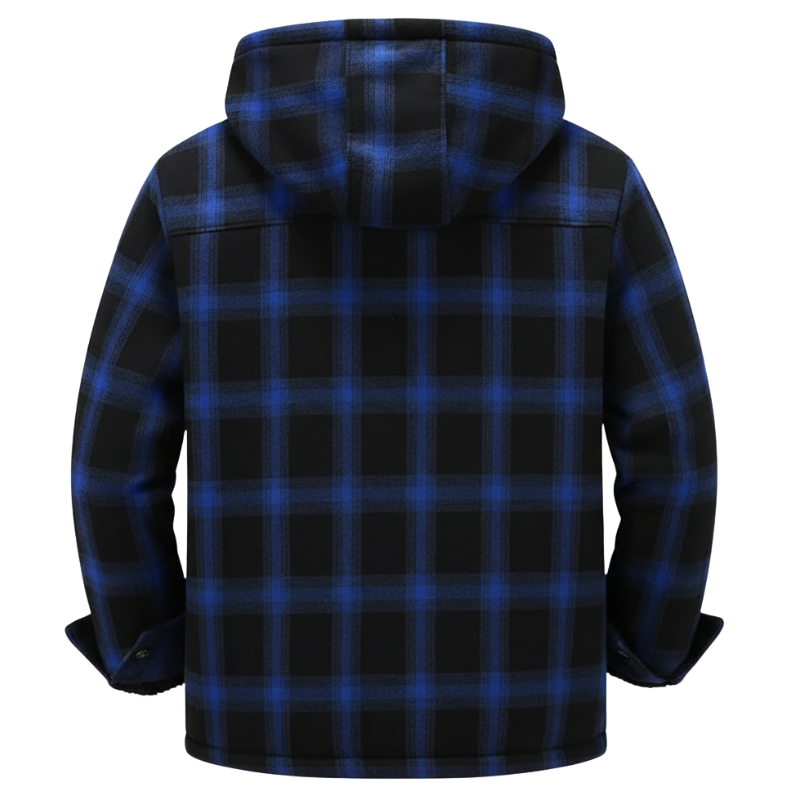 Men Flannel Plaid Jacket Warm Sherpa Lined Fleece Hoodies for Men Zip Up Thick Jackets Winter Coat with Pocket