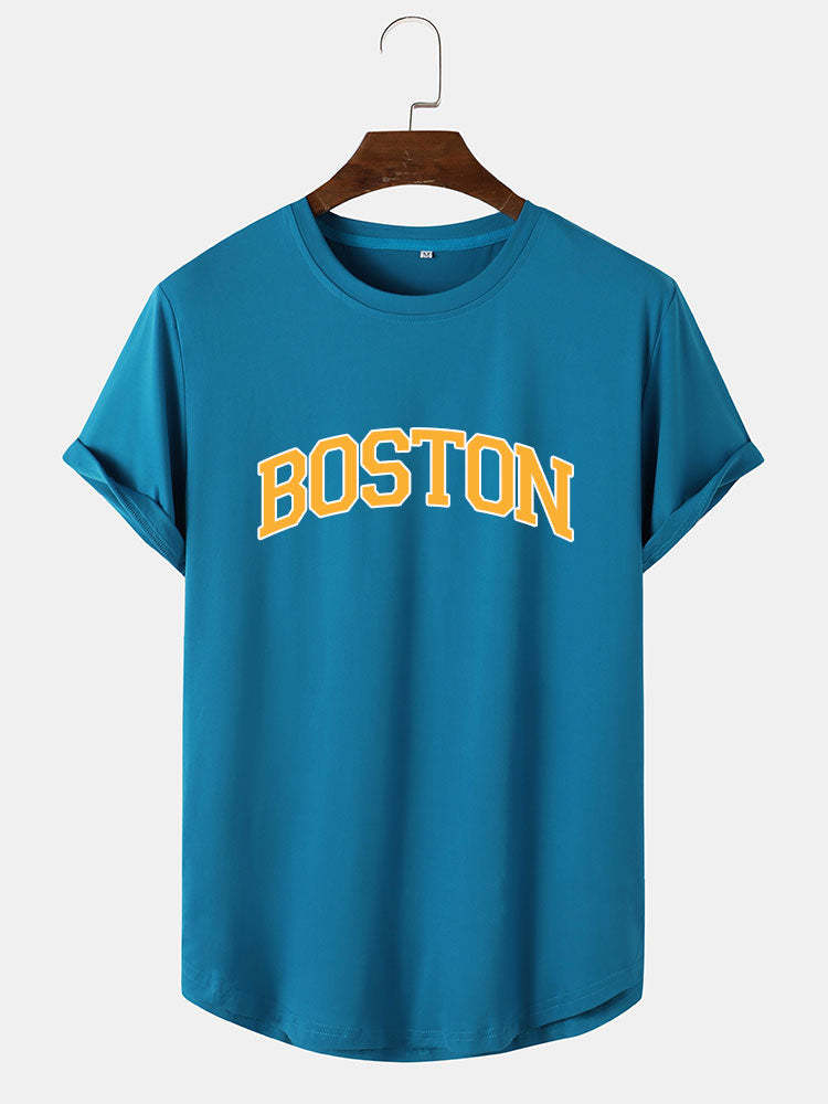 Boston Yellow Print T-Shirt-Vacay Outfit
