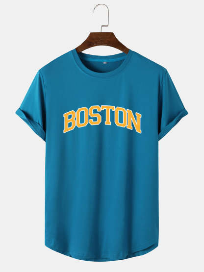 Boston Yellow Print T-Shirt-Vacay Outfit