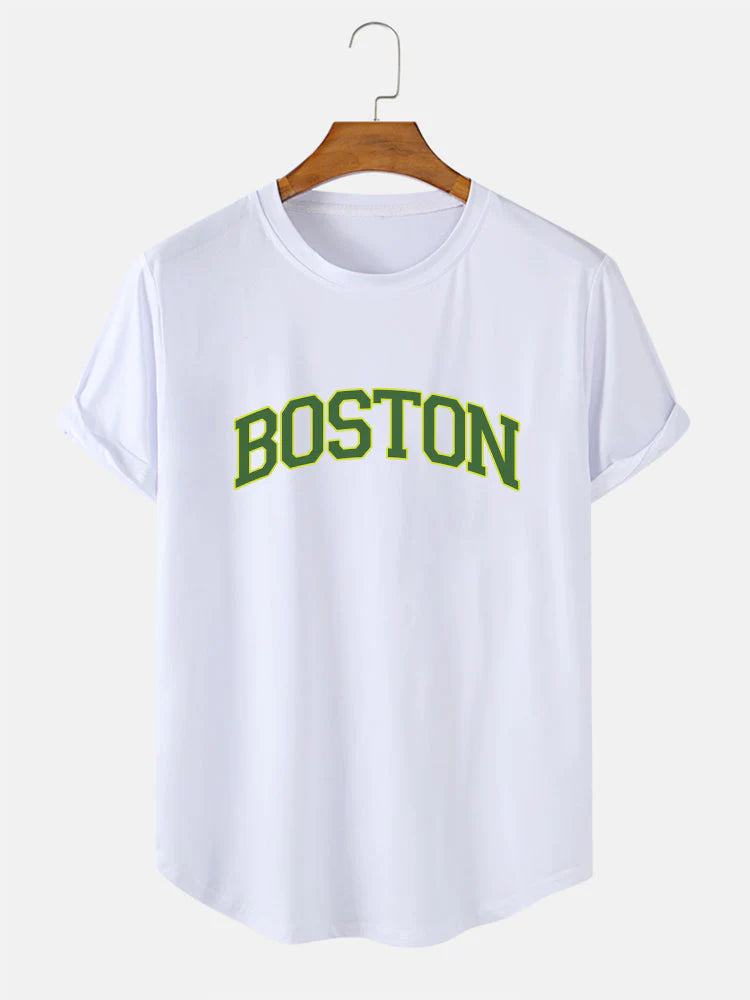 Boston Green Print T-Shirt-Vacay Outfit