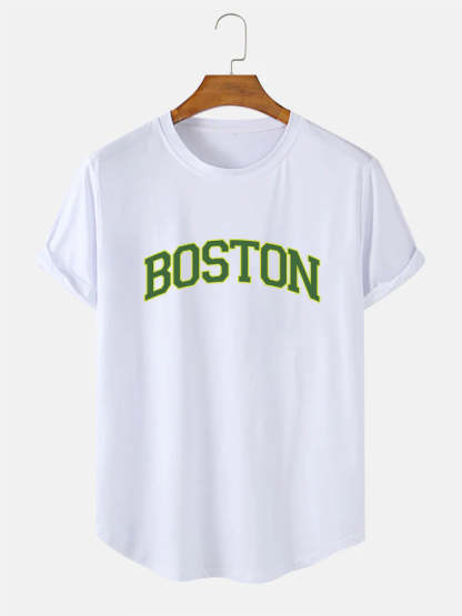 Boston Green Print T-Shirt-Vacay Outfit