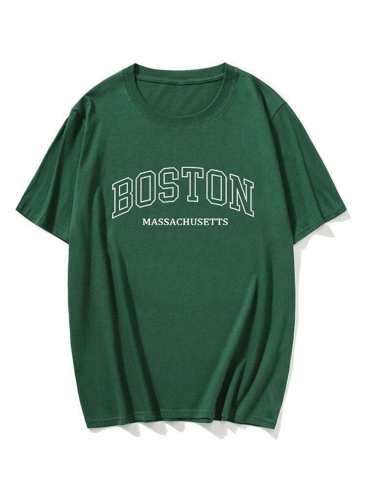 Boston Print Oversize T-Shirt-Vacay Outfit