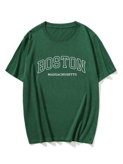 Boston Print Oversize T-Shirt-Vacay Outfit