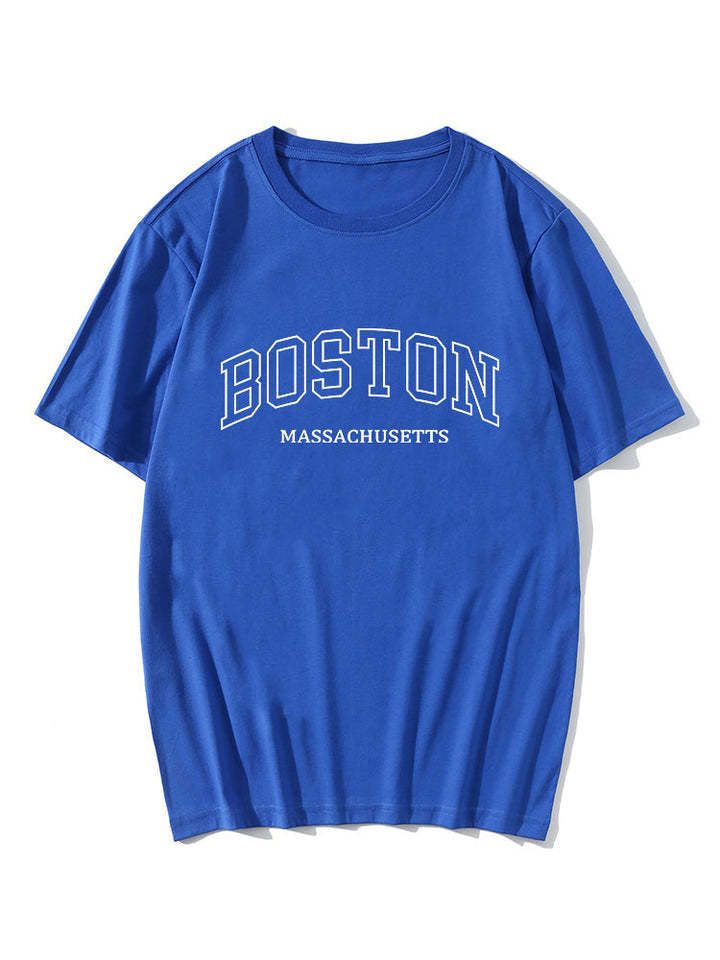 Boston Print Oversize T-Shirt-Vacay Outfit