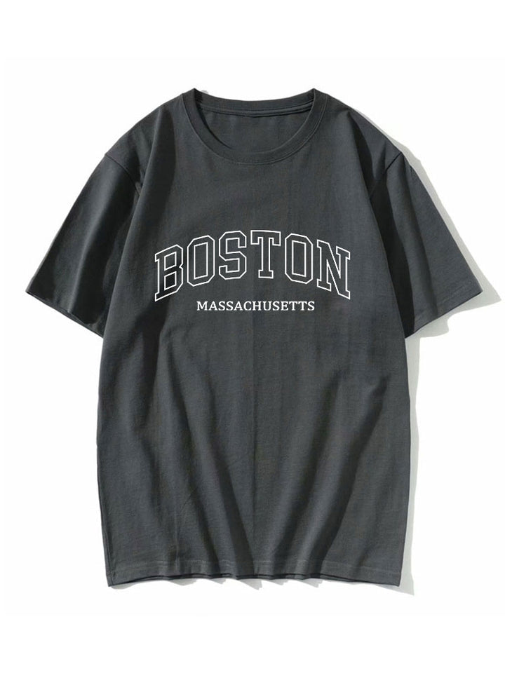 Boston Print Oversize T-Shirt-Vacay Outfit