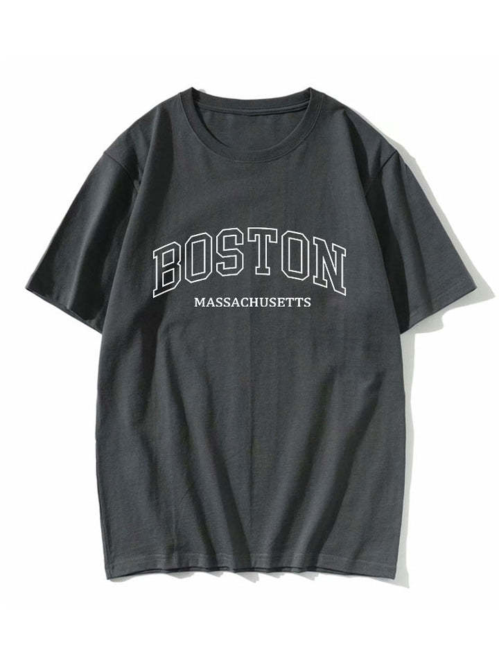 Boston Print Oversize T-Shirt-Vacay Outfit