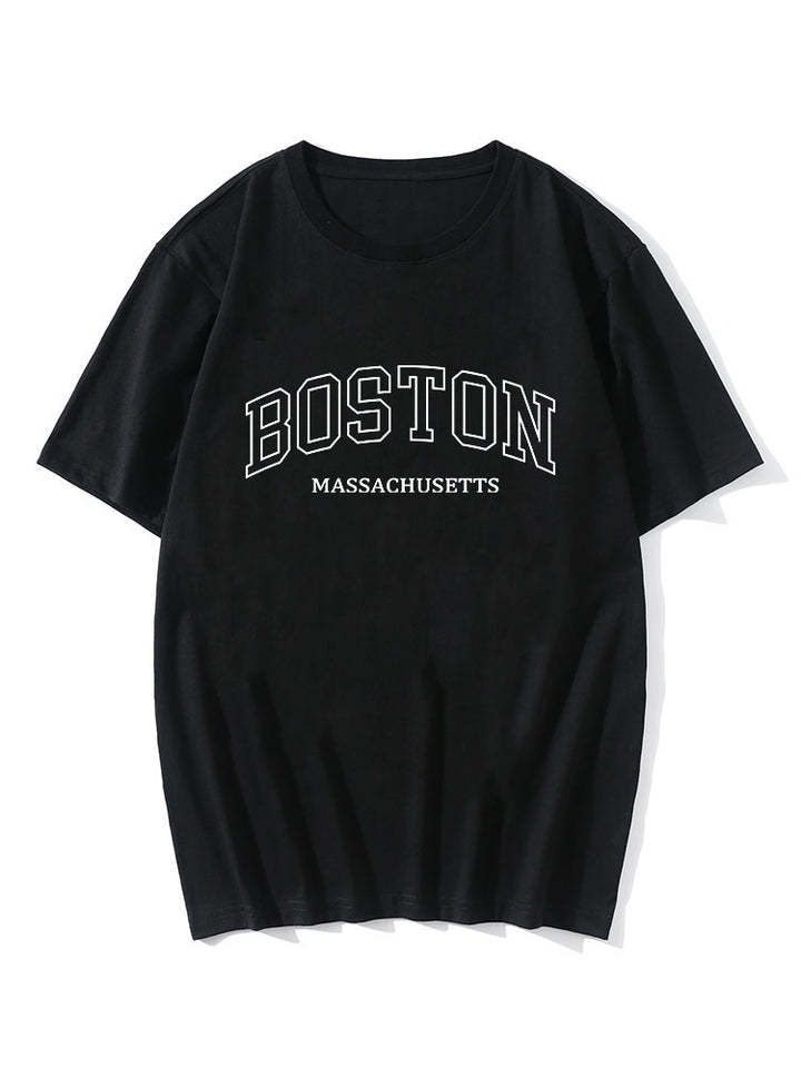 Boston Print Oversize T-Shirt-Vacay Outfit