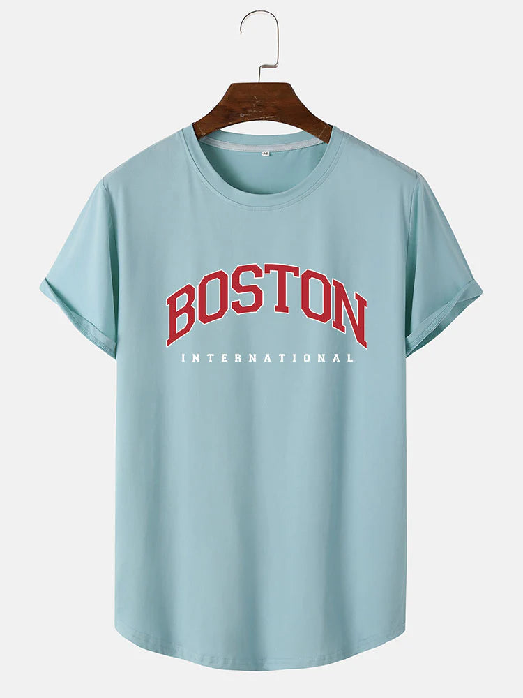 Boston Print Cool T-Shirt-Vacay Outfit
