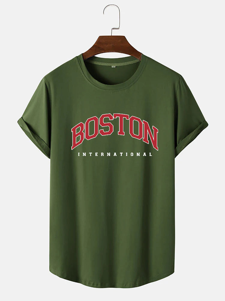 Boston Print Cool T-Shirt-Vacay Outfit