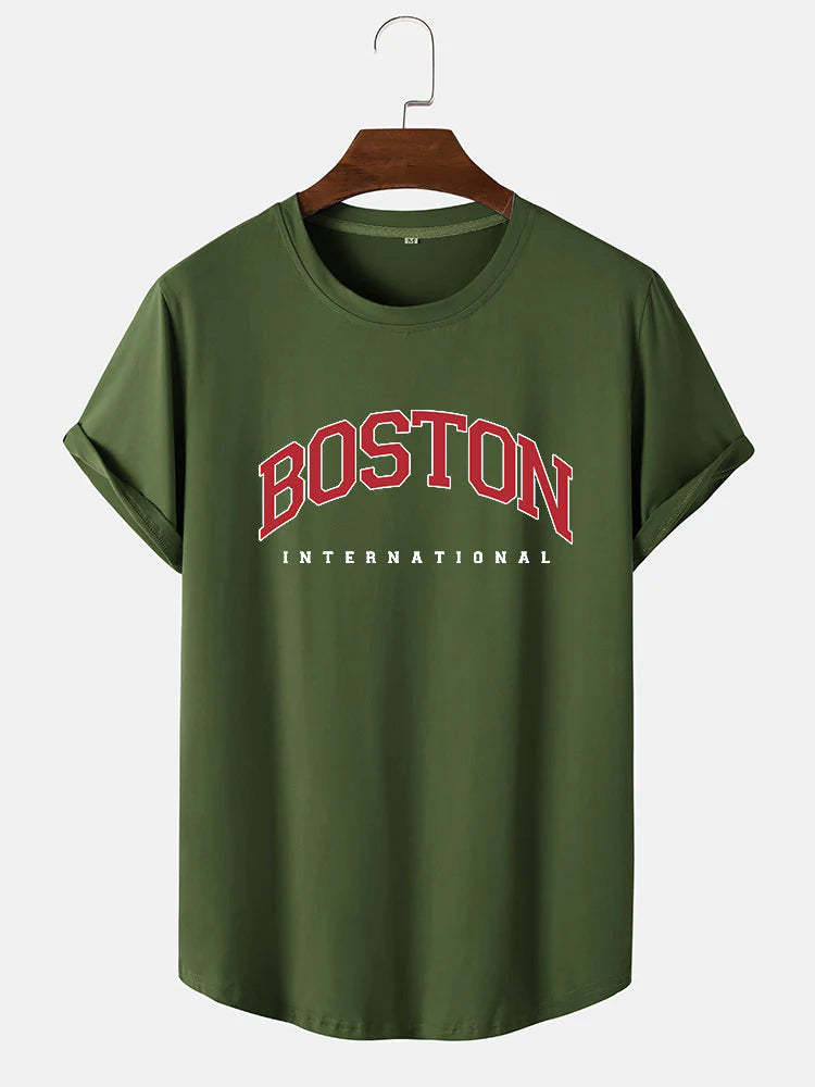 Boston Print Cool T-Shirt-Vacay Outfit