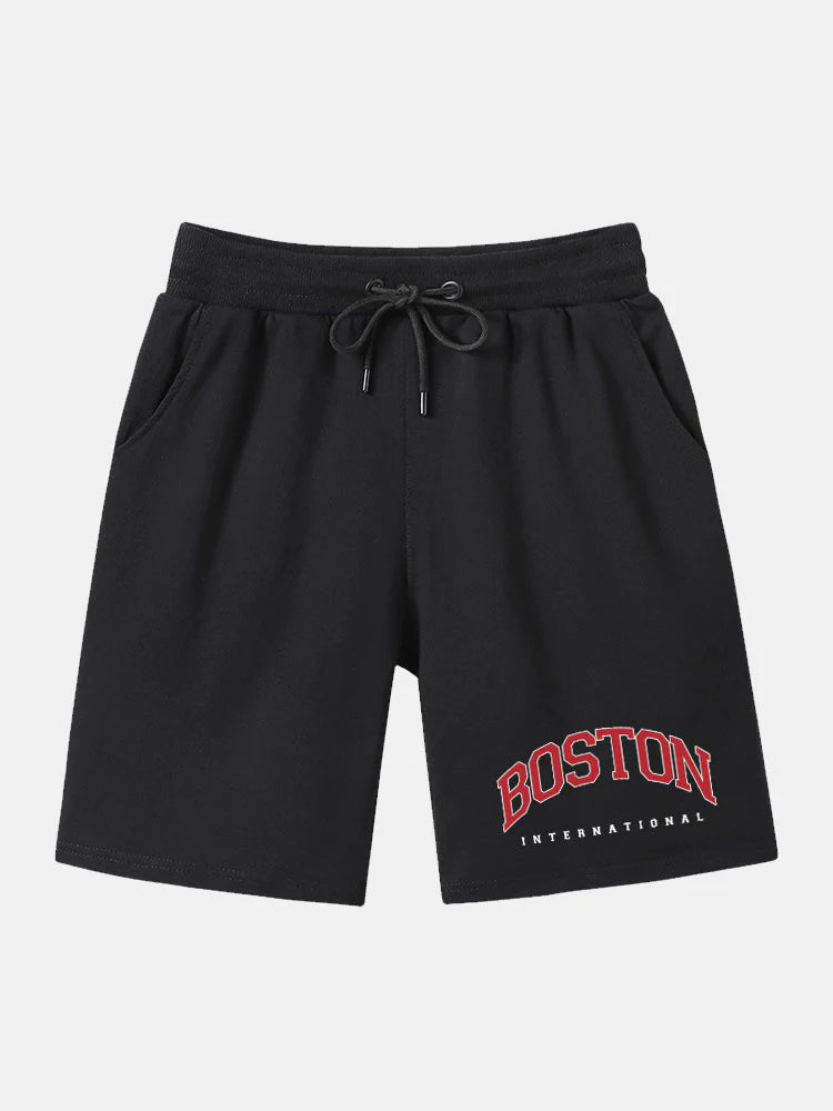 Boston Print T-Shirt And Shorts-Vacay Outfit