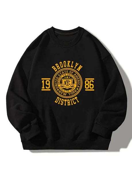 Brooklyn Varsity Print Sweatshirt-Vacay Outfit