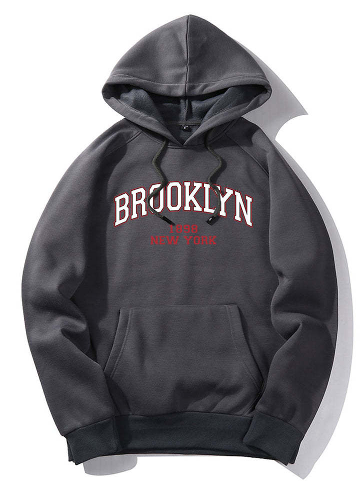 Brooklyn Letter Print Raglan Sleeve Hoodie-Vacay Outfit