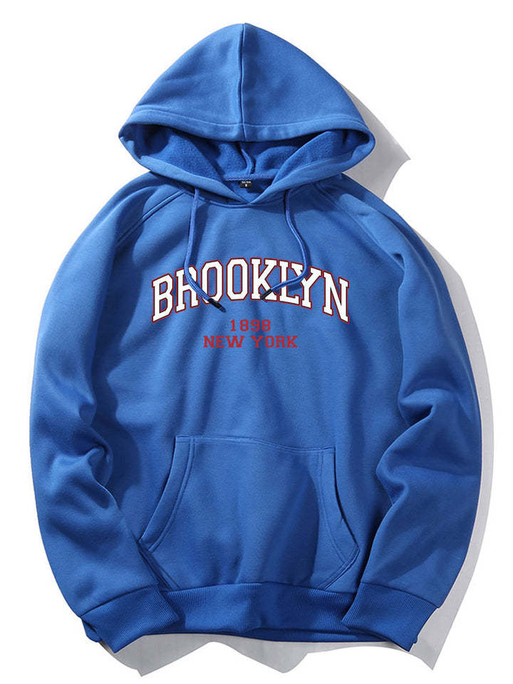 Brooklyn Letter Print Raglan Sleeve Hoodie-Vacay Outfit