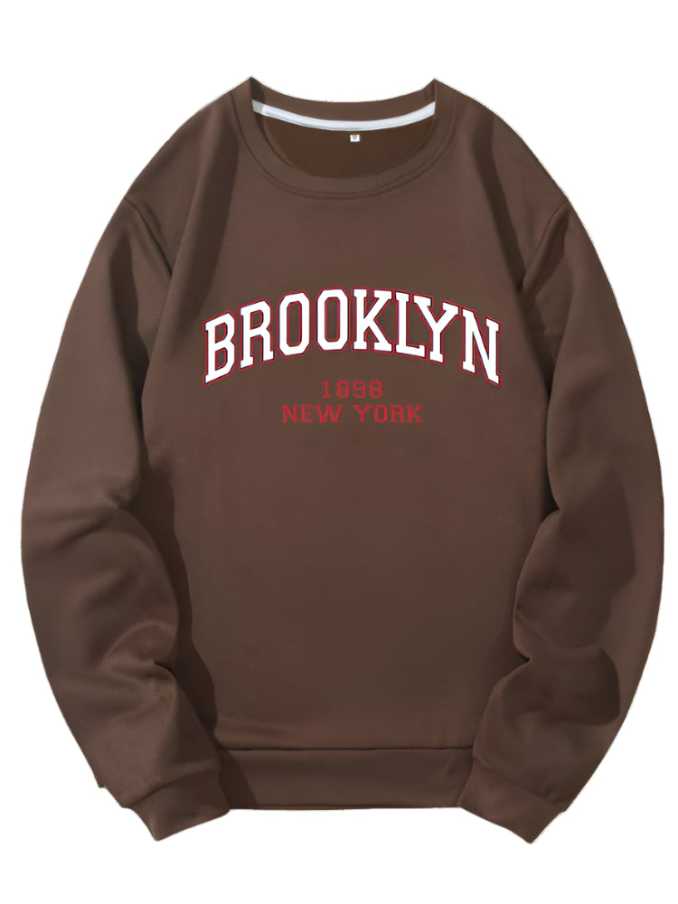 Brooklyn Print Crew Neck Sweatshirt-Vacay Outfit