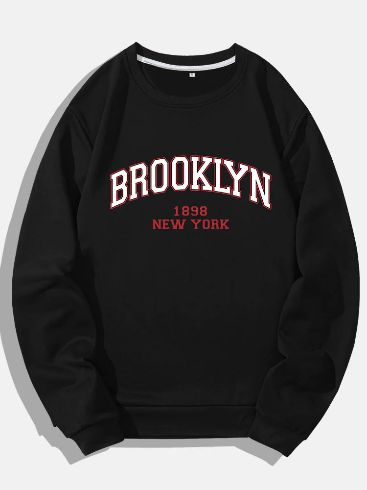 Brooklyn Print Crew Neck Sweatshirt-Vacay Outfit