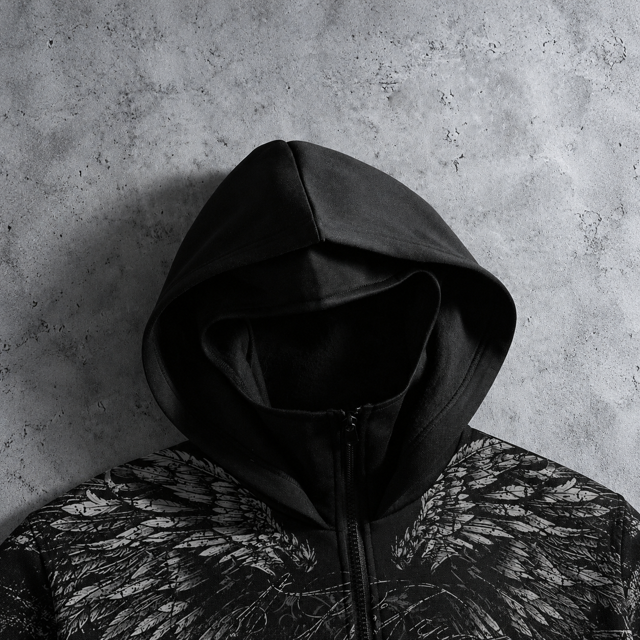 Graphic Rhinestone Hooded Zip Up Sweatshirt Jacket Y2K Style For Men