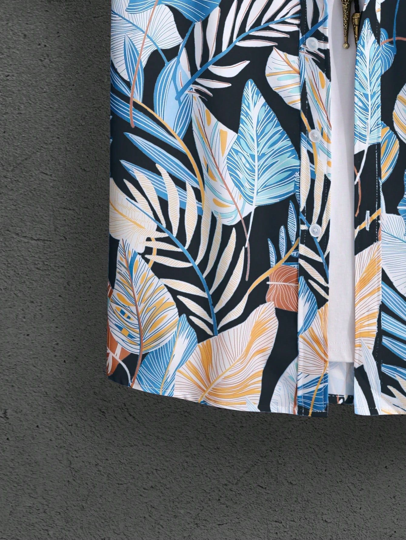 Leaf Print Short Sleeve Shirt And Shorts Set-Vacay Outfit