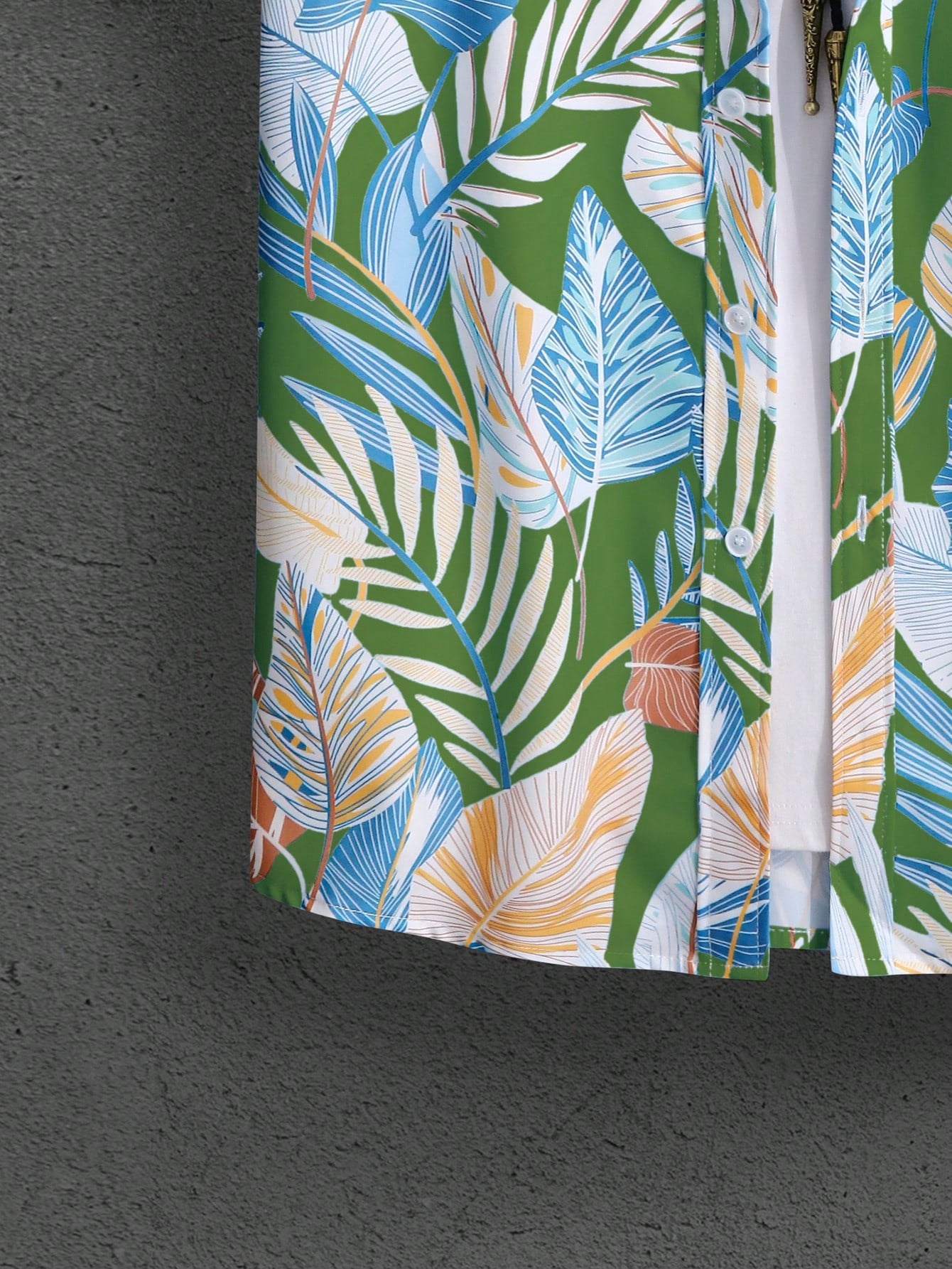 Botanical Pattern Short Sleeved Shirt And Shorts Ensemble-Vacay Outfit