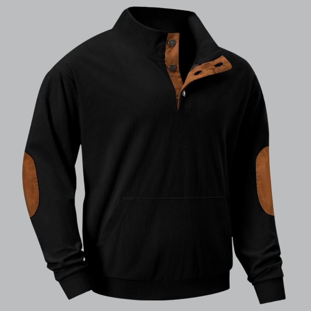 Casual Stand Collar Quarter Fall Metal Button Pullover Sweaters