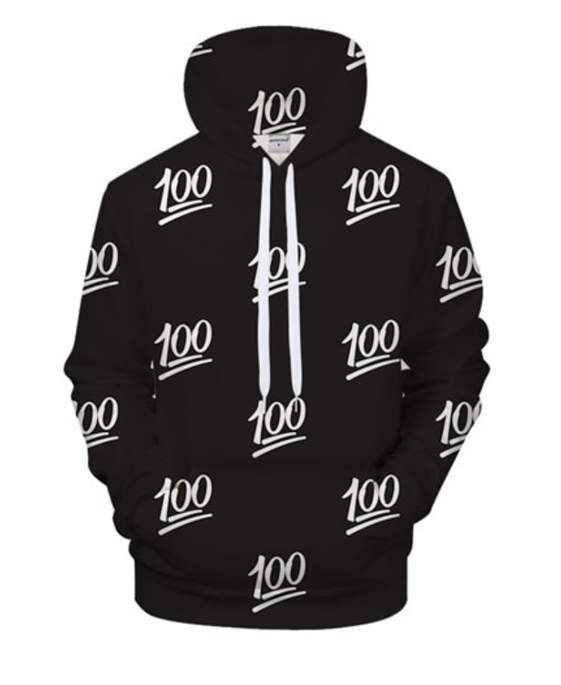 Casual 100 Text Printed Hoodie-Vacay Outfit