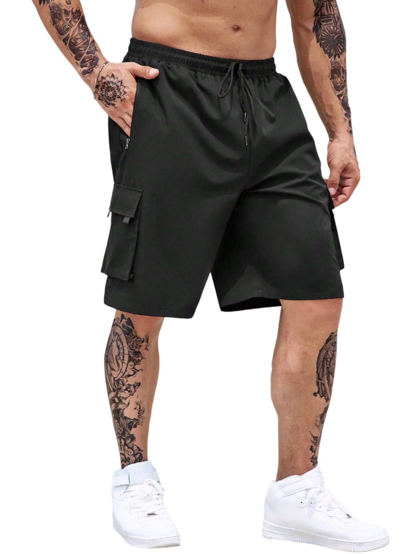 Casual Athletic Cargo Shorts-Vacay Outfit