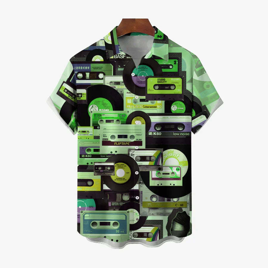 Casual Pattern Short Sleeve Shirt-Vacay Outfit