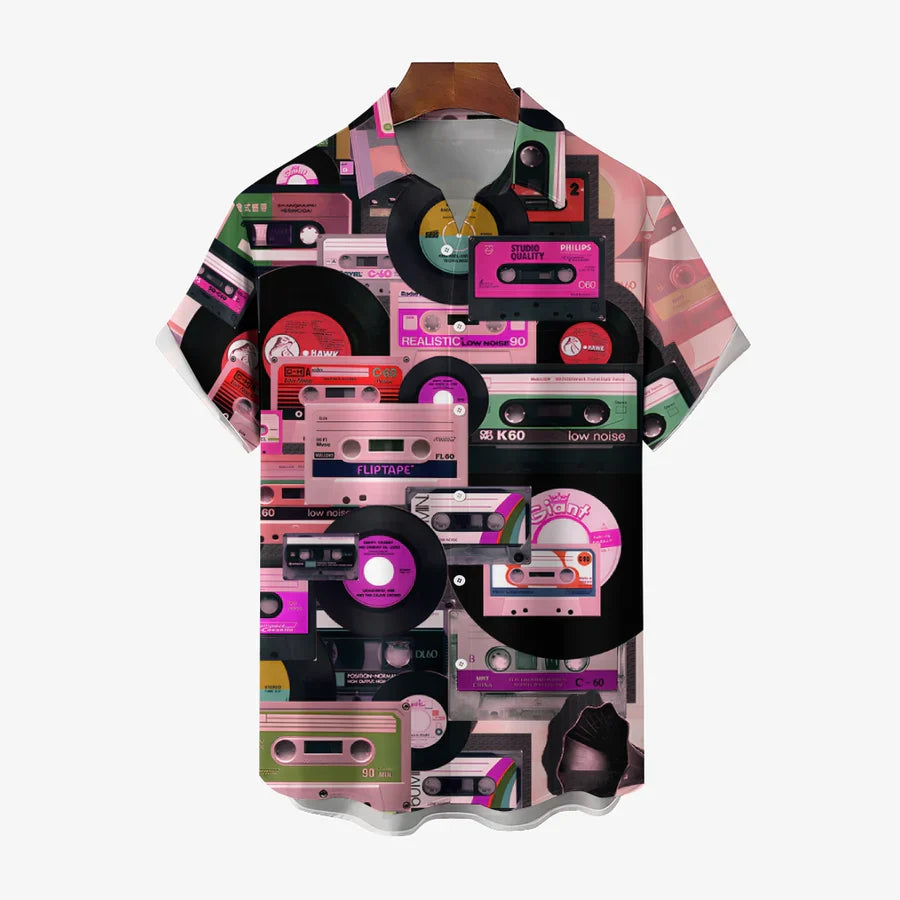 Casual Pattern Short Sleeve Shirt-Vacay Outfit