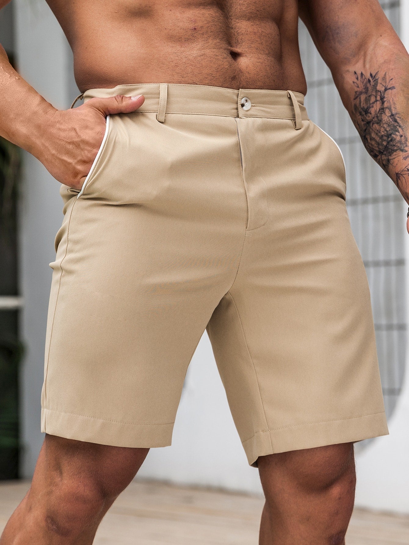 Casual Slant Pocket Shorts-Vacay Outfit