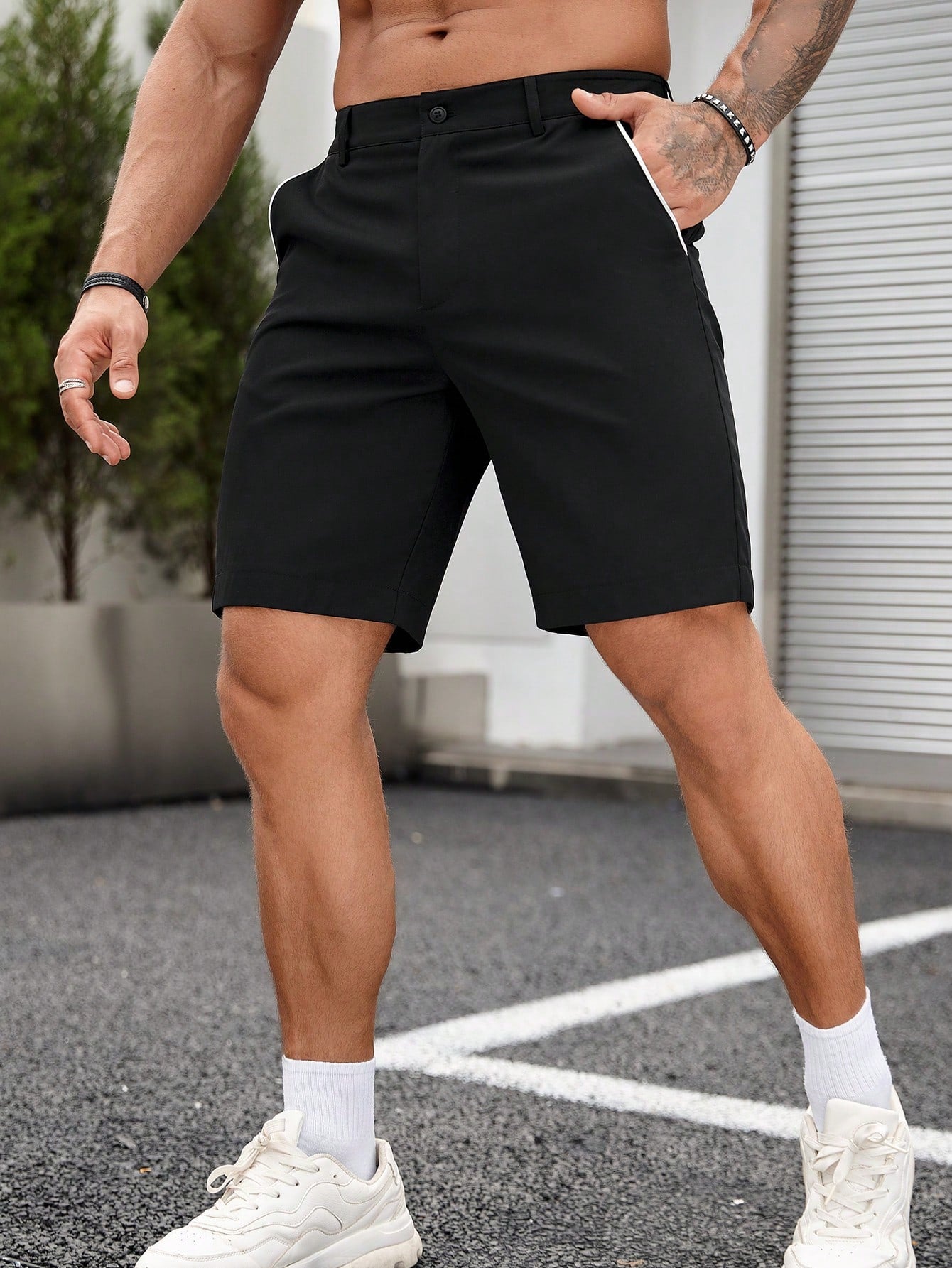 Casual Slant Pocket Shorts-Vacay Outfit