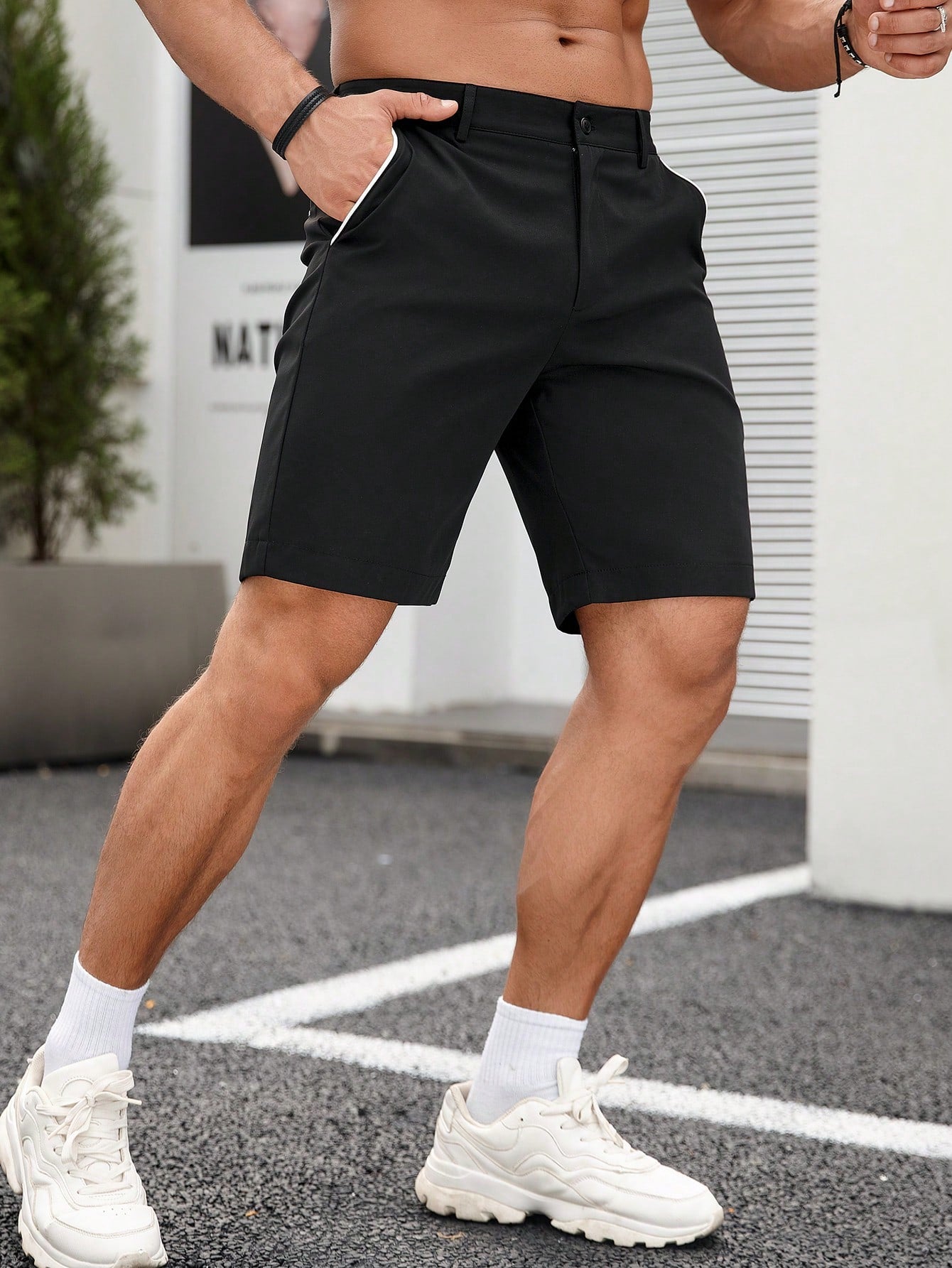 Casual Slant Pocket Shorts-Vacay Outfit