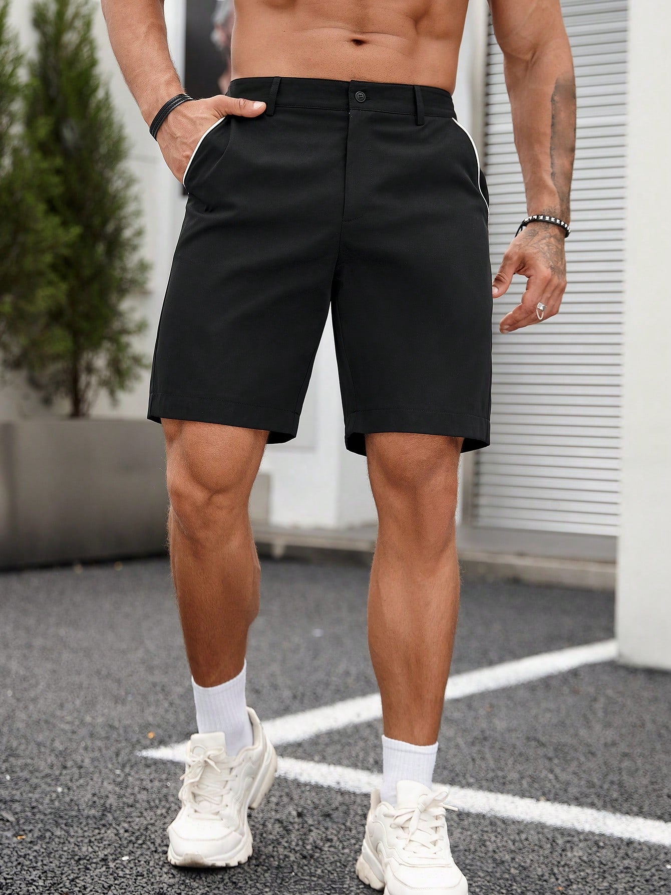 Casual Slant Pocket Shorts-Vacay Outfit