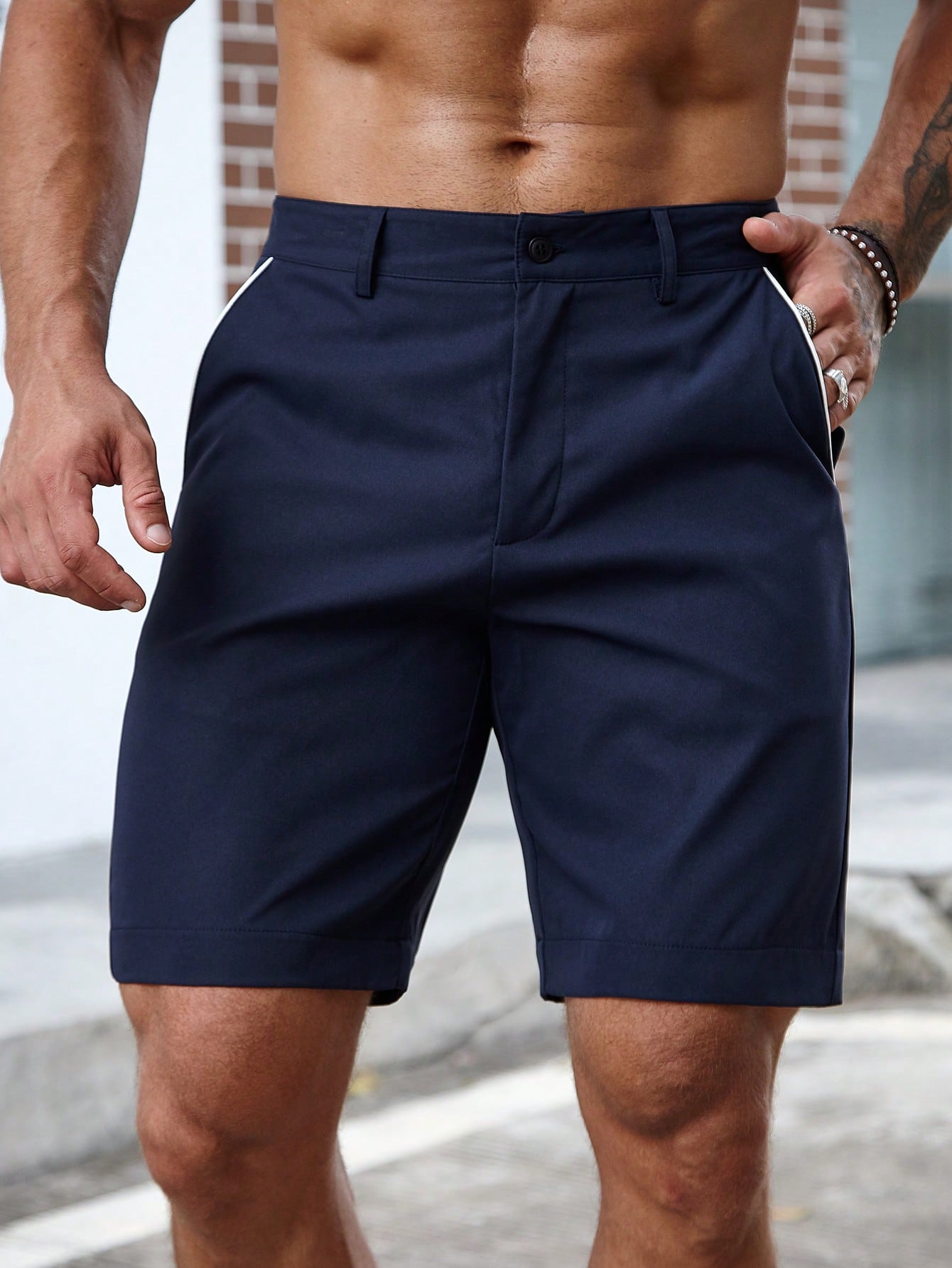 Casual Slant Pocket Shorts-Vacay Outfit