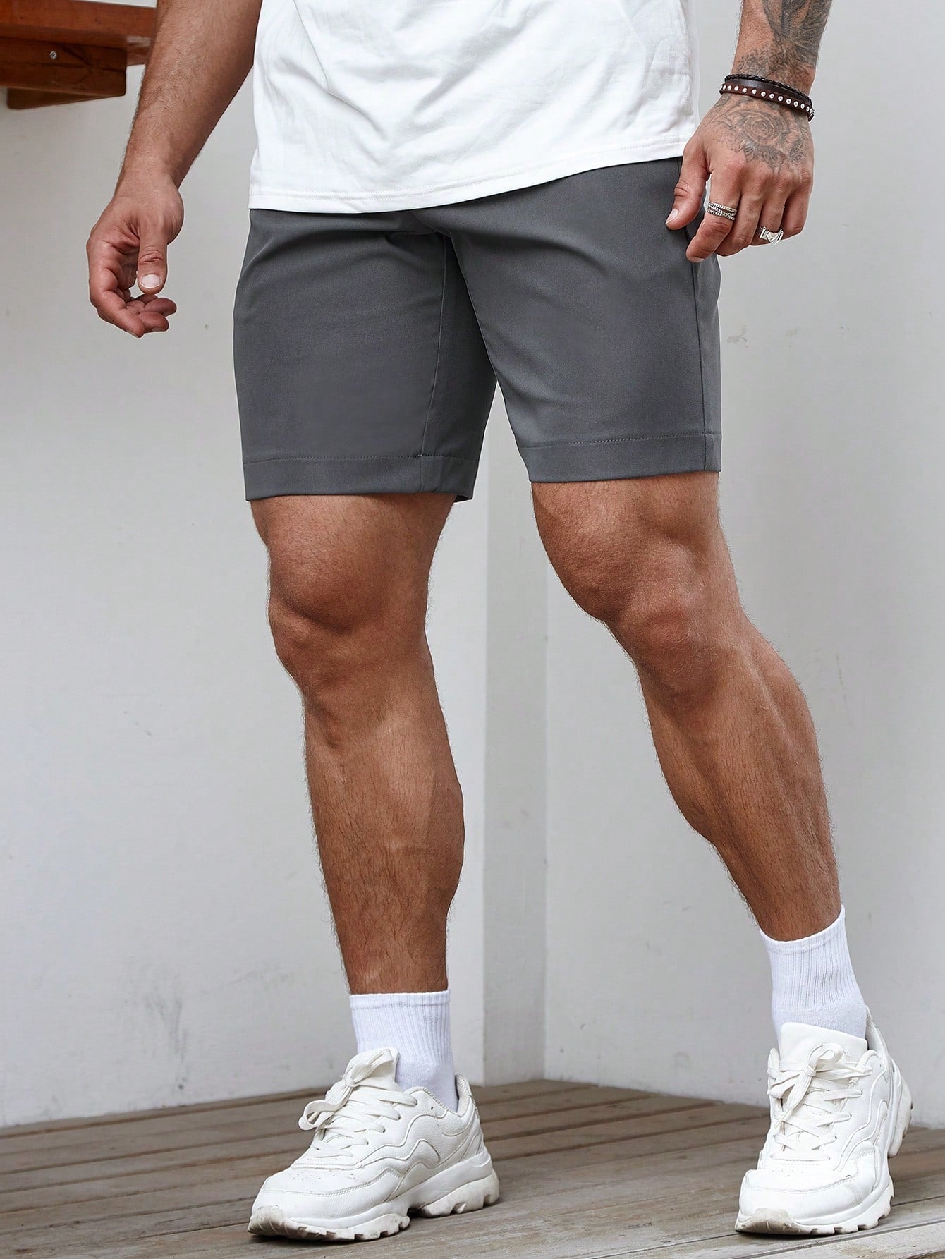 Casual Slant Pocket Shorts-Vacay Outfit