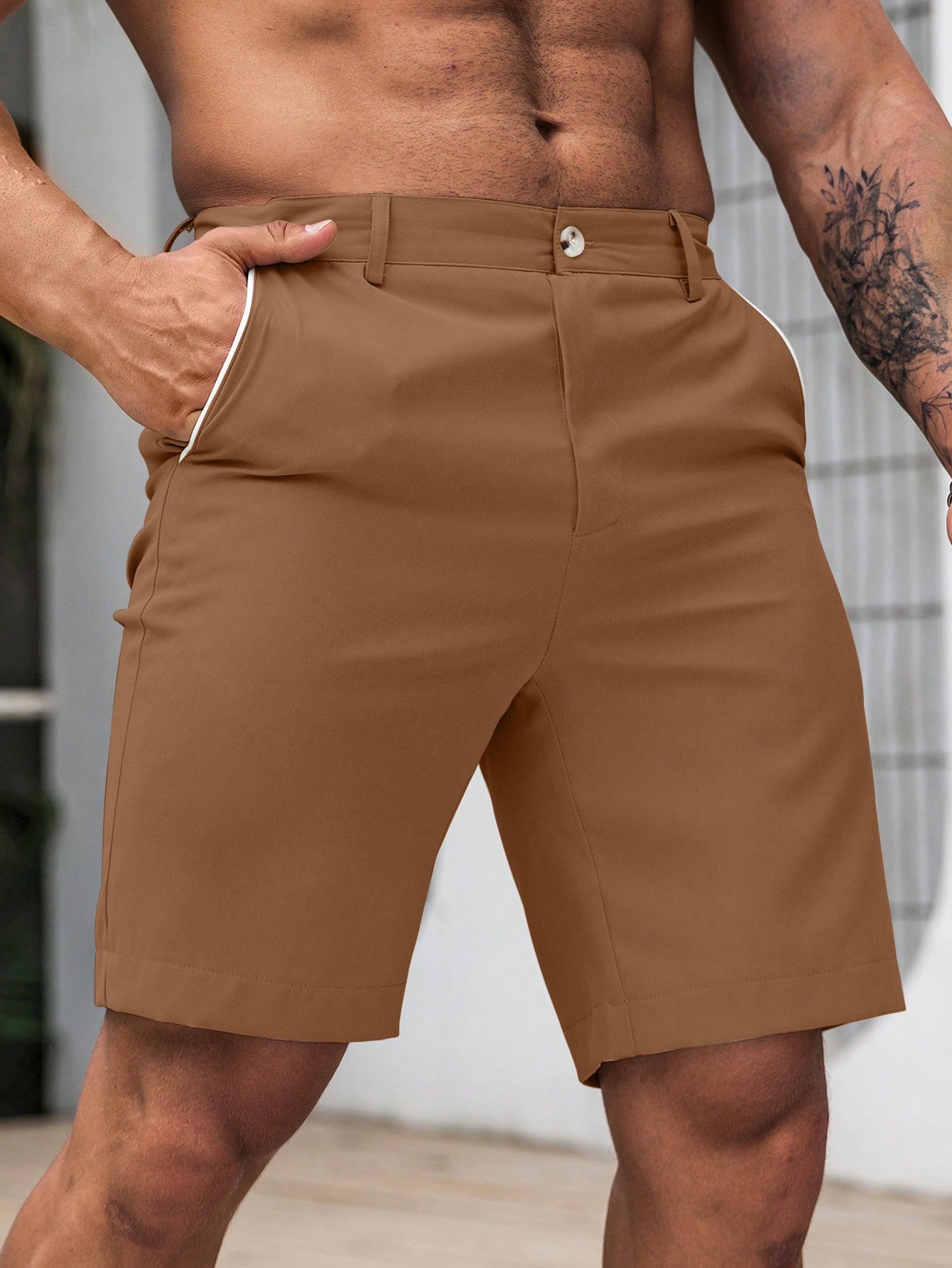 Casual Slant Pocket Shorts-Vacay Outfit