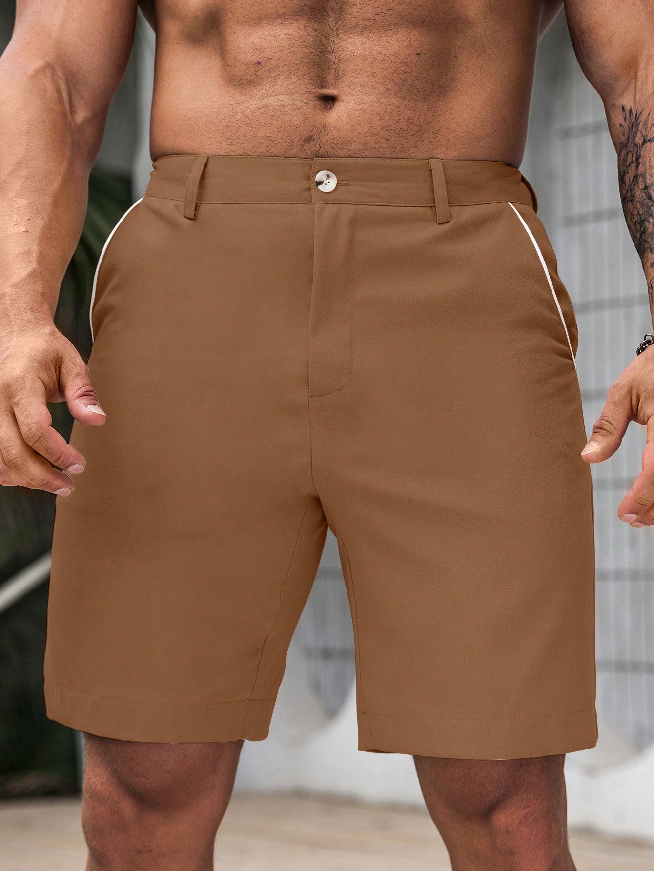 Casual Slant Pocket Shorts-Vacay Outfit