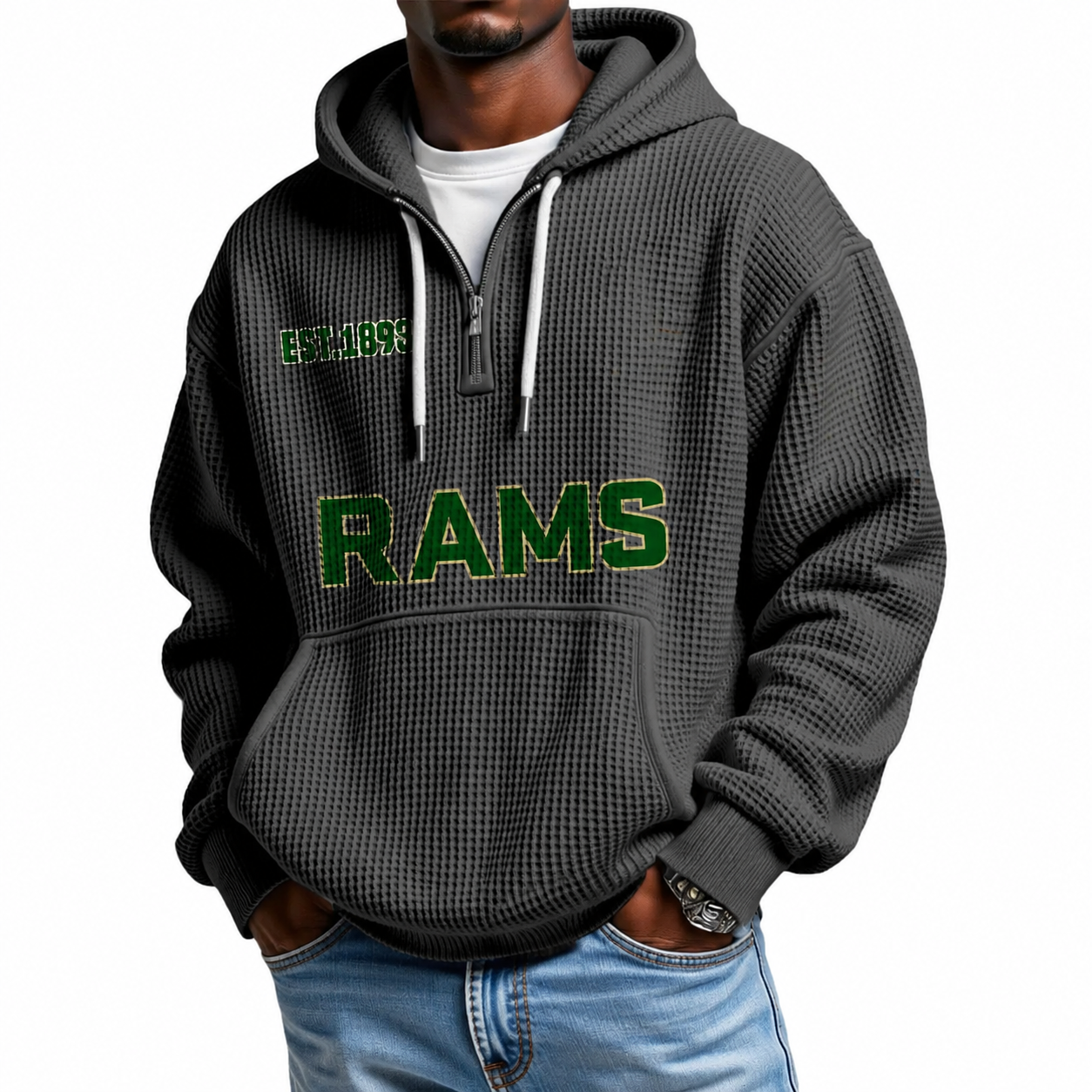 Los Angeles Rams Football Quarter Zip Hoodie