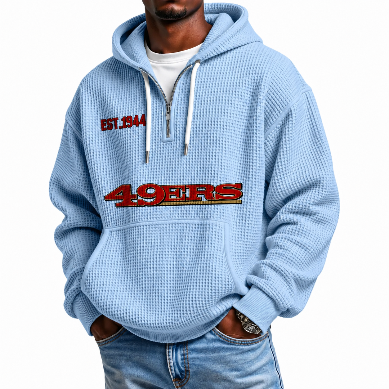 San Francisco 49ers Themed Quarter Zip Hoodie