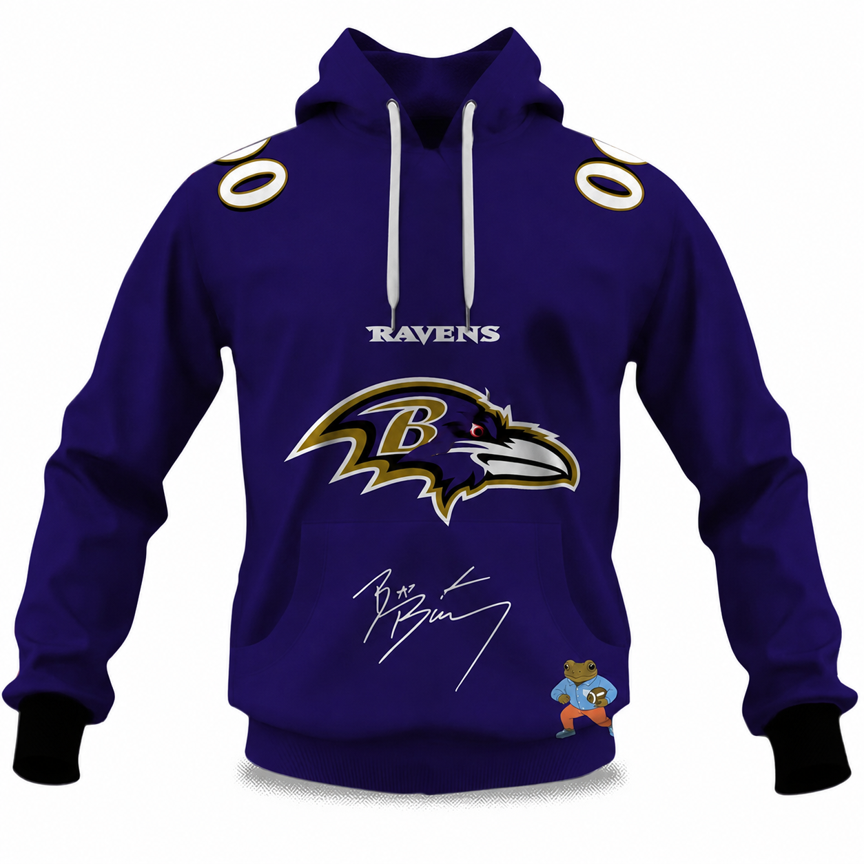 Personalized Bad Bunny Bowl LX Themed Baltimore Ravens Football Fan Hoodie