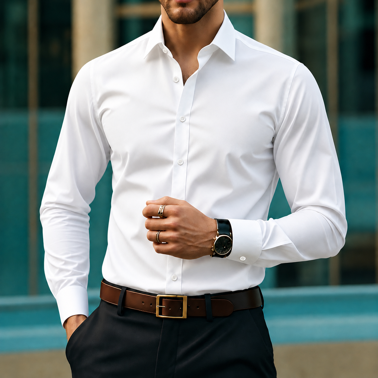 Casual Long Sleeve Button Up Shirt For Men