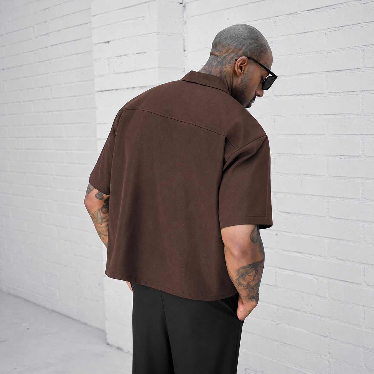 Graphic Front Zip Up Casual Short Sleeve Shirt